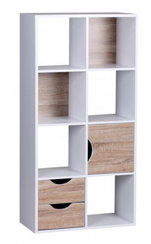 Finebuy Aktenregal Eiche 120 cm wei&szlig;