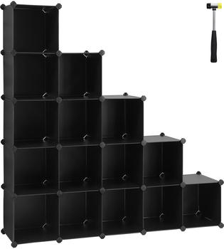 Songmics LPC44 Würfel-Regalsystem 91x91x36 cm schwarz
