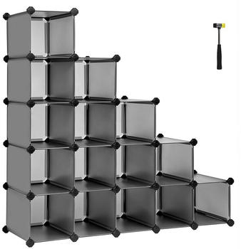 Songmics LPC44 Würfel-Regalsystem 91x91x36 cm grau