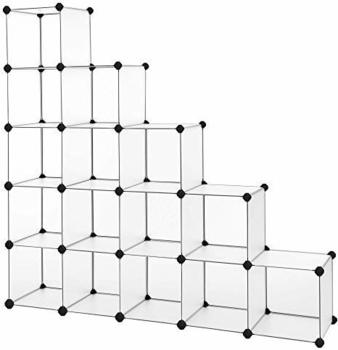 Songmics LPC44 Würfel-Regalsystem 125x125x31 cm weiß