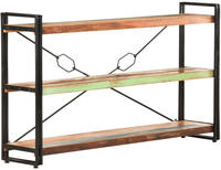 vidaXL B&uuml;cherregal 3 F&auml;cher 140x30x80 cm Altholz Massiv