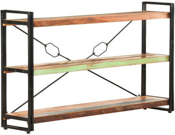 vidaXL B&uuml;cherregal 3 F&auml;cher 140x30x80 cm Altholz Massiv
