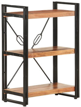 vidaXL B&uuml;cherregal 3 F&auml;cher 60x30x80 cm Akazie Massivholz