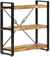 vidaXL B&uuml;cherregal 3 F&auml;cher 77x30x80 cm Massivholz Mango und Eisen