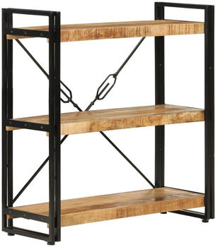 vidaXL B&uuml;cherregal 3 F&auml;cher 77x30x80 cm Massivholz Mango und Eisen
