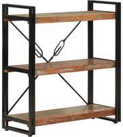 vidaXL B&uuml;cherregal 3 F&auml;cher 77x30x80cm Recyceltes Massivholz und Eisen