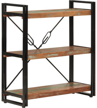 vidaXL B&uuml;cherregal 3 F&auml;cher 77x30x80cm Recyceltes Massivholz und Eisen