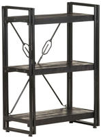 vidaXL B&uuml;cherregal 3 F&auml;cher Schwarz 60x30x80 cm Mango Massivholz
