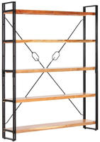 vidaXL B&uuml;cherregal 5 F&auml;cher 140x30x180 cm Akazie Massivholz
