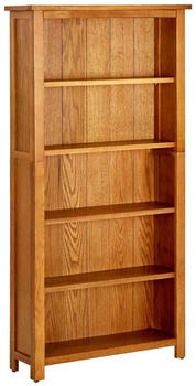 vidaXL B&uuml;cherregal 5 F&auml;cher 70x22x140 cm Massivholz Eiche