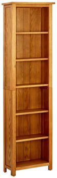 vidaXL Bücherregal 6 Fächer 52x22x180 cm Massivholz Eiche
