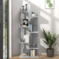 vidaXL B&uuml;cherregal Betongrau 48x25,5x140 cm Holzwerkstoff