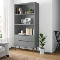 Vidaxl - B&uuml;cherregal Molde Grau 85x35x170,5 Cm Massivholz Kiefer