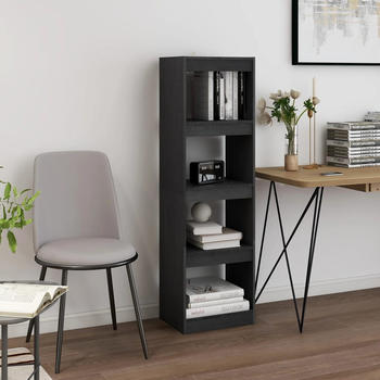 vidaXL B&uuml;cherregal Raumteiler Grau 40x30x135,5 cm Massivholz Kiefer