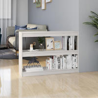 vidaXL B&uuml;cherregal Raumteiler Wei&szlig; 100x30x71,5 cm Massivholz Kiefer