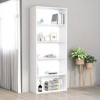 vidaXL B&uuml;cherregal 5 F&auml;cher Wei&szlig; 80x30x189 cm Holzwerkstoff