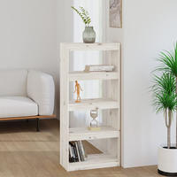 vidaXL B&uuml;cherregal/Raumteiler Wei&szlig; 60x30x135,5 cm Massivholz Kiefer