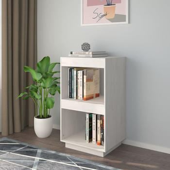 vidaXL B&uuml;cherregal Wei&szlig; 40x35x71 cm Massivholz Kiefer