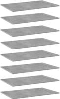 vidaXL B&uuml;cherregal-Bretter 8 Stk. Betongrau 80x50x1,5 cm Holzwerkstoff