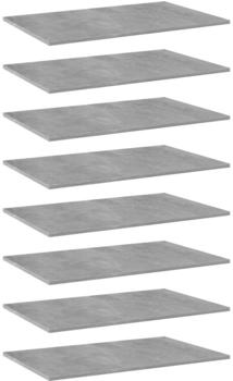 vidaXL B&uuml;cherregal-Bretter 8 Stk. Betongrau 80x50x1,5 cm Holzwerkstoff