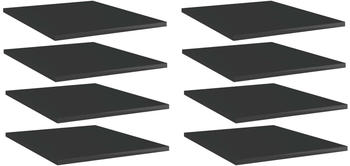 vidaXL B&uuml;cherregal-Bretter 8 Stk. Hochglanz-Schwarz 40x50x1,5 cm
