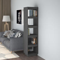 vidaXL B&uuml;cherregal/Raumteiler Grau 40x35x167 cm Massivholz Kiefer