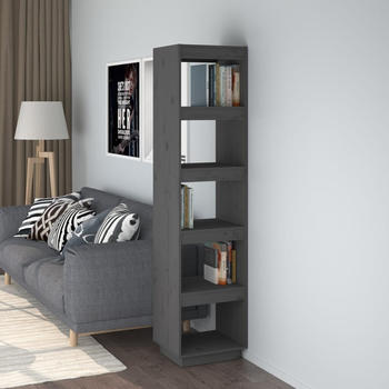 vidaXL B&uuml;cherregal/Raumteiler Grau 40x35x167 cm Massivholz Kiefer