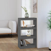 vidaXL B&uuml;cherregal/Raumteiler Grau 60x30x103,5 cm Massivholz Kiefer