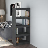 vidaXL B&uuml;cherregal/Raumteiler Grau 60x35x135 cm Massivholz Kiefer