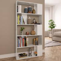 vidaXL B&uuml;cherregal/Raumteiler Hochglanz-Wei&szlig; 80x24x159 cm