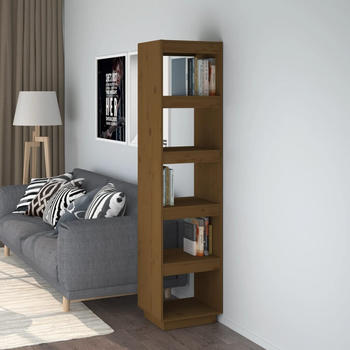 vidaXL B&uuml;cherregal/Raumteiler Honigbraun 40x35x167cm Massivholz Kiefer