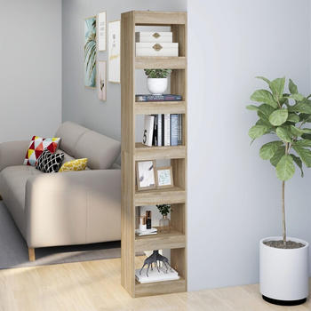 vidaXL B&uuml;cherregal/Raumteiler Sonoma-Eiche 40x30x198 cm