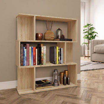 vidaXL B&uuml;cherregal/Raumteiler Sonoma-Eiche 80x24x96 cm Holzwerkstoff