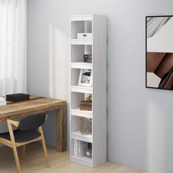 vidaXL B&uuml;cherregal/Raumteiler Wei&szlig; 40x30x199 cm Massivholz Kiefer