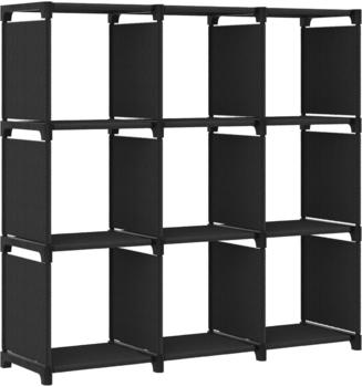 vidaXL W&uuml;rfel-Regal 9 F&auml;cher Schwarz 103x30x107,5 cm Stoff