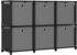 vidaXL Würfel-Regal mit Boxen 6 Fächer Schwarz 103x30x72,5 cm Stoff