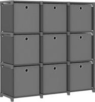 vidaXL W&uuml;rfelregal mit 9 Boxen Grau 103x30x107,5 cm Stoff