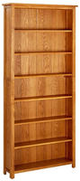 vidaXL B&uuml;cherregal 7 F&auml;cher 90x22,5x200 cm Massivholz Eiche