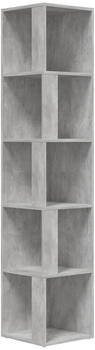 vidaXL Eckregal Betongrau 33x33x164,5 cm (809048)