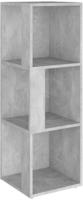 vidaXL Eckregal Betongrau 33x33x100 cm Holzwerkstoff