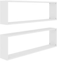 vidaXL W&uuml;rfelregale 2 Stk. Wei&szlig; 100x15x30 cm Holzwerkstoff