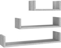 vidaXL Wandregale 3 Stk. Grau Sonoma Holzwerkstoff