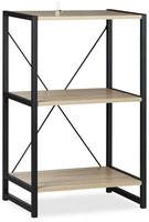 Relaxdays - Standregal, Regal Industrial, Niedriges B&uuml;cherregal Mit 3 F&auml;chern,