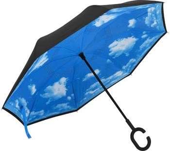 vidaXL Regenschirm C-Griff Schwarz 108 cm (149142)