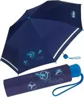 Scout Kinder-Taschenschirm Regenschirm mit reflektierenden Streifen Nebula blau