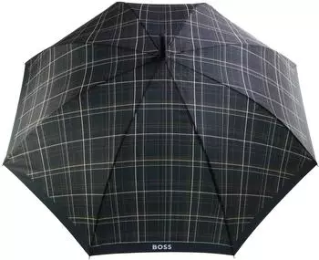Hugo Boss Stockschirm Checkered Black, Griff aus Kunstleder (58837105)