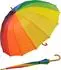Falcone Stockschirm 16-teilig sturmfest Holzgriff, Regenbogen (LR-80-823)