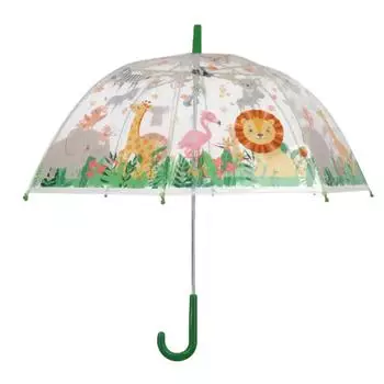Esschert Kinder-Regenschirm transparent Dschungel, mehrfarbig (KG258)