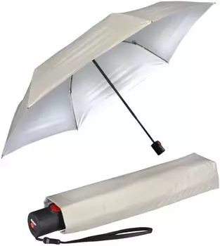 Knirps U.200 Ultra Light Duomatic stone, UV- & Hitzeschutz Silver Heatshield (30195213D-FBA)
