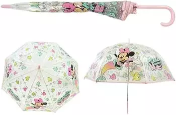Disney by Euroswan Minnie Mouse transparenter Kuppelschirm, Kinder (MN30025)